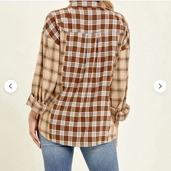 NWT Heyson Brown Plaid Tunic - Picture 2 of 6